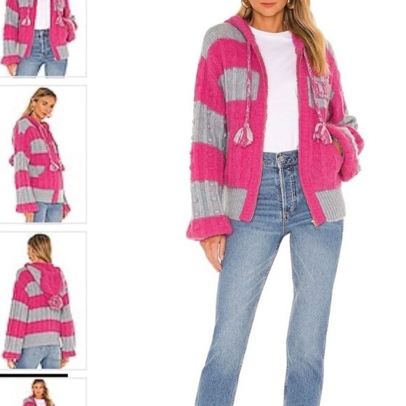 LoveShackFancy Pink and Gray Cardigan Sweater - Picture 5 of 14